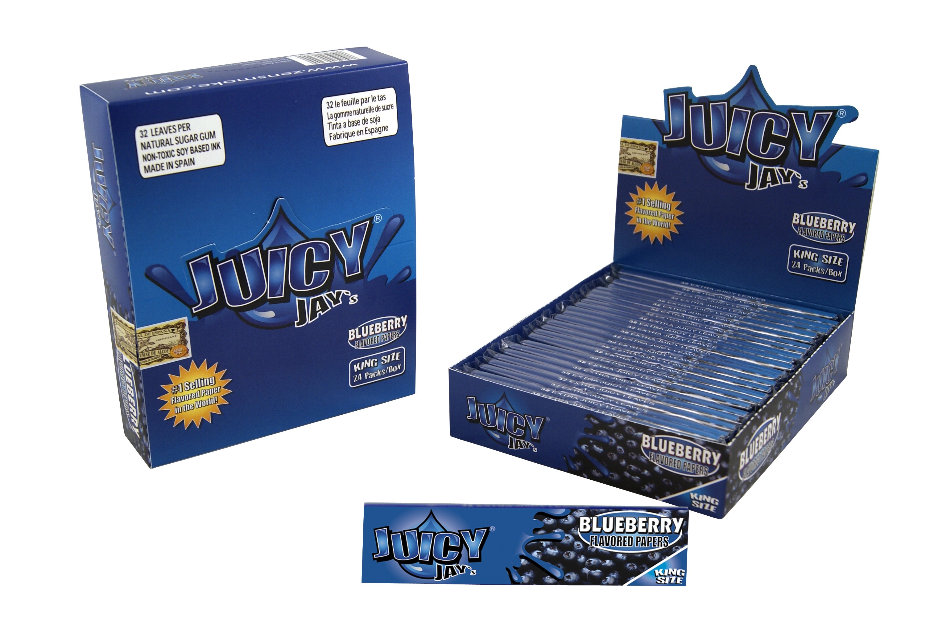 JuicyJay papel largo para fumar de arandano