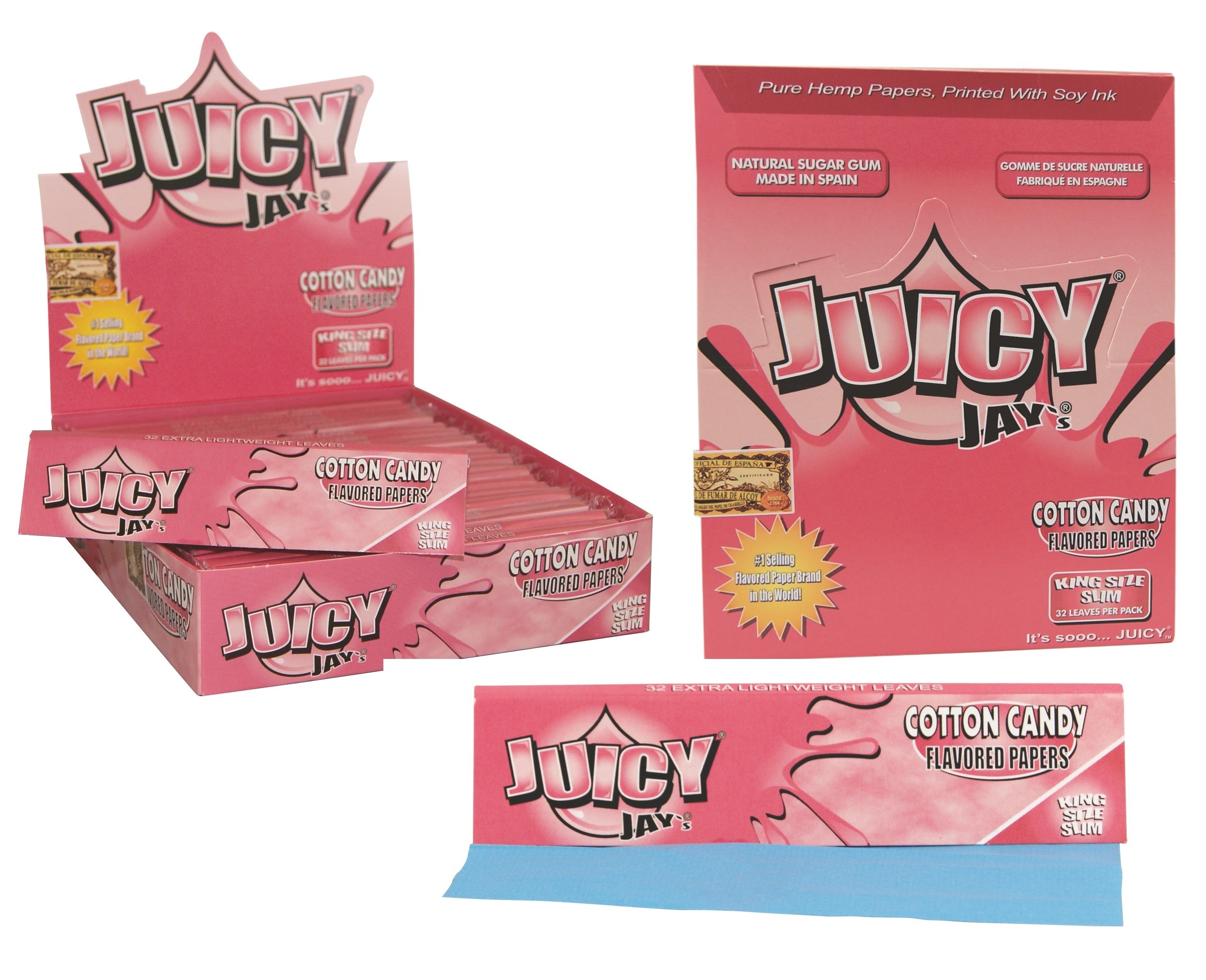 JuicyJay papel largo para fumar de algodon de azucar
