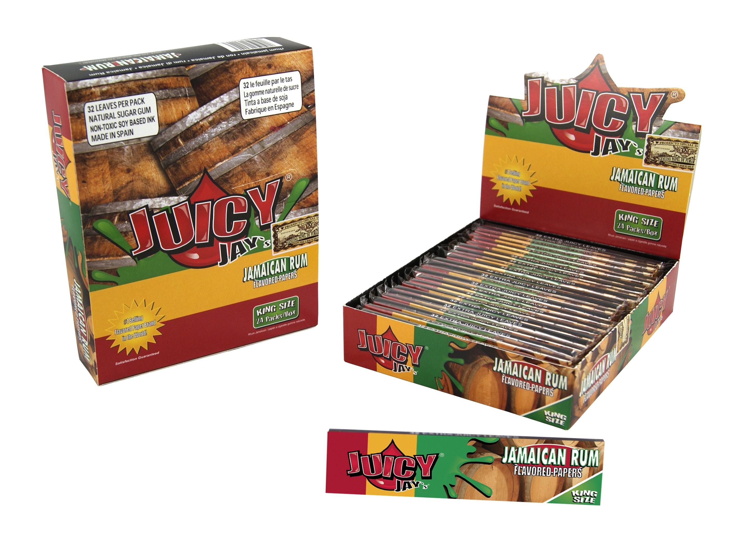 JuicyJay papel largo para fumar de ron jamaicano